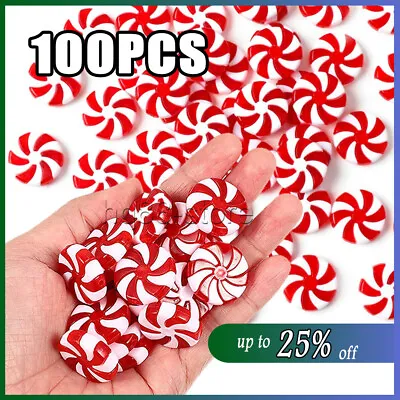 100X 3D Christmas Candy Cane Pendant Hanging Ornament Xmas Tree Party Decoration • £4