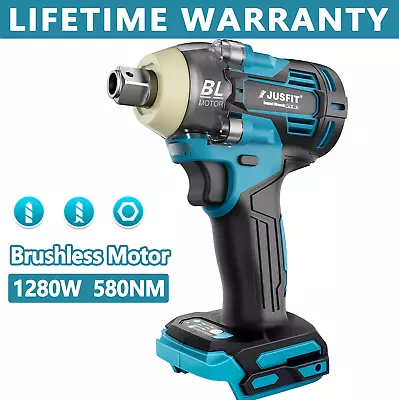 1280W 18V Cordless Brushless Impact Wrench Drill Driver For Makita Battery 1/2  • £20.96