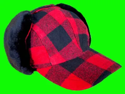  Paul Bunyon  Red-Black Wool Buffalo Plaid Classic  Lumberjack  Hat / Cap • $21.99