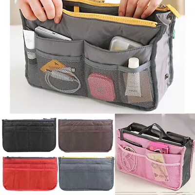 £5.99 • Buy Organizer Insert Wash Bag Travel Handbag Cosmetic Storage Makeup Tote Purse