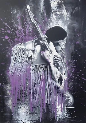 MR BRAINWASH Jimi Hendrix - Purple  2015 HAND SIGNED LIMITED EDITION Screenprint • $1595