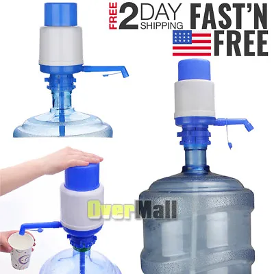 5 & 6 Gallon Hand Pump For Water Bottle Jug Manual Drinking Tap Spigot Camping • $9.99
