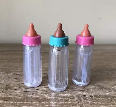 3 X Baby Doll Milk Bottles Dolls Feeding Set Accessories Toy Lot Used • $9.99