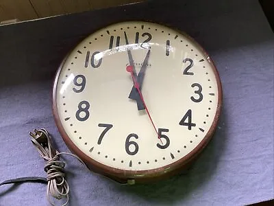 VTG Sessions School Industrial Bubble Glass Wall Clock 13  Used Parts Or Repair • $53