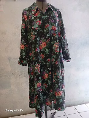 Laura Ashley Vtg Floral Swing Cotton Coat Sz  L-XL • $46