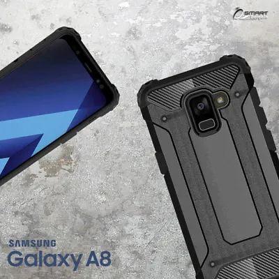 Black Tough Rugged Armor Heavy Duty Hybrid Case Cover For Samsung Galaxy A8 2018 • $6.99