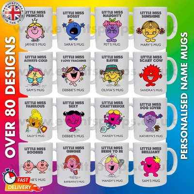 £8.95 • Buy Personalised Name Miss Little Mr Men Style Mugs, Cups Christmas, Valentines