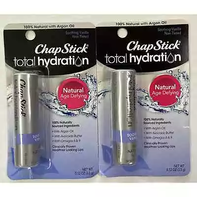 Chapstick Lip Balm Total Hydration Vanilla Moisturizer Non Tinted Lot Of 2 • $11.95