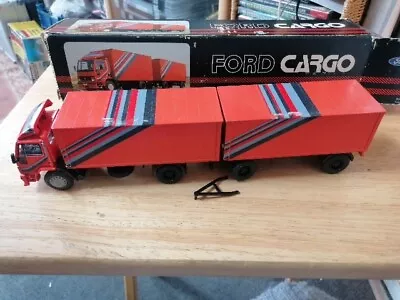 NZG Ford Cargo 1624 Truck - With Hall Box Body & Trailer - 1:50 Scale Model Box • £8.50