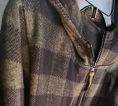 Mens Plaid Hoodie Jacket Green Initial Attraction. Zipper  Size Small • $24.99