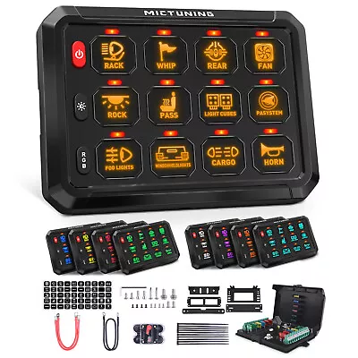 P1s RGB 12 Gang Switch Panel LED Lights Electronic Relay System 12/24v Marine • $109.99