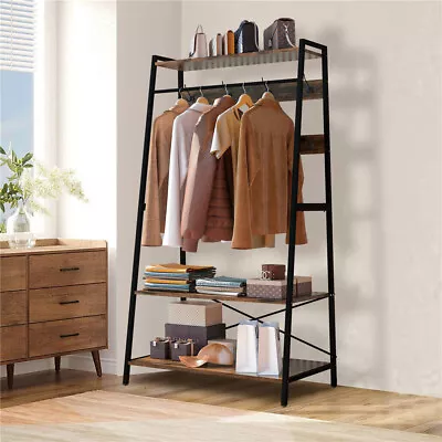 3-in-1 Design XXL Entryway Coat Rack Steel Frame Hall Tree W/ Shoe Storage Bench • £83.96