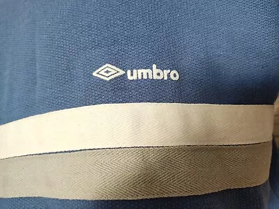 Vintage 80's Umbro Acrylic Rib Shirt Jersey Made In England Blue Size Medium • £24