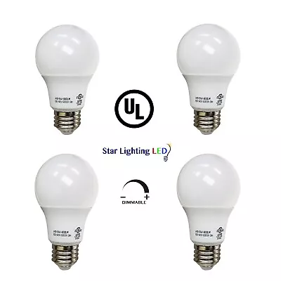 9 WATT A19 LED LIGHT BULB 4-PACK DIMMABLE 3K To 6K 60W EQUIVALENT DAYLIGHT • $14.99