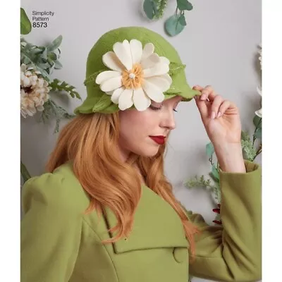 Simplicity 8573 Sewing Pattern Hat Cloche Retro 1920 1930 Vintage Look SML 21-23 • $14.39