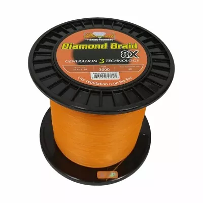 Momoi Diamond Braid Generation III Fishing Line 8X - Orange - 40lb - 300 Yards • $29.99