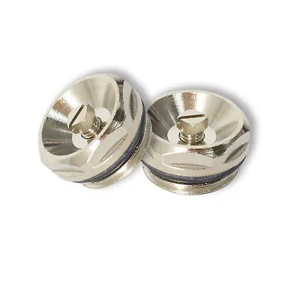 2 X  MANUAL TOWEL RAIL RADIATOR AIR VENT BLEED PLUG VALVE 1/2  CHROME • £3.49