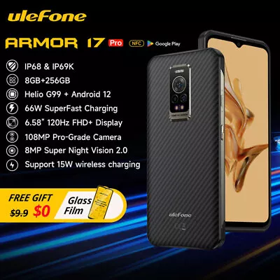 Unlocked Ulefone Armor 17 Pro 4G LTE Rugged Phone Night Mobile Dual SIM 256GB • $545.11