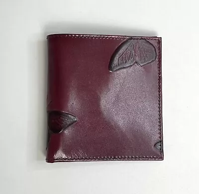 Mario Hernandez Square Bi-fold Leather Card Wallet With Butterflies • $39.99