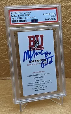 Mike Eruzione Autograph Signed   Business Card Boston University W/ 80 GOLD! • $80.80