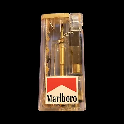 Vintage Marlboro Cigarette Advertising Lighter Translucent  With Lights WORKS🔥 • $25.50