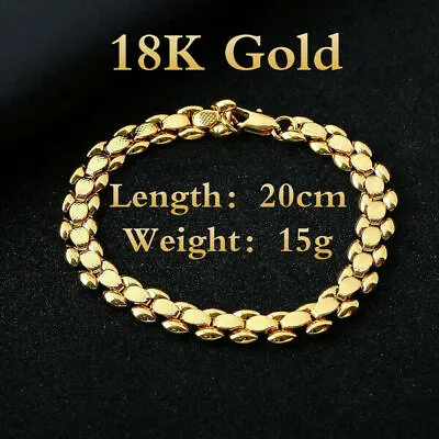 Fashion 18K Gold Plated Chain Bracelet Men Women Double Buckle Bracelet Jewelry • $2.45