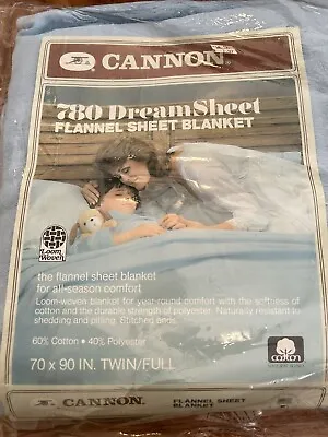 VTG HTF Cannon Blue 780 Dreamsheet Flannel Sheet Blanket Twin/Full Cotton Blend • $42