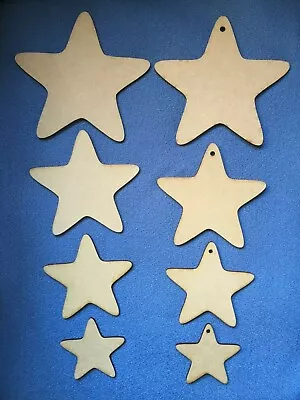 £4.49 • Buy  Wooden MDF STARS Craft Shapes 7.5cm,10cm,12.5cm,15cm, 20cm, 25cm Blanks
