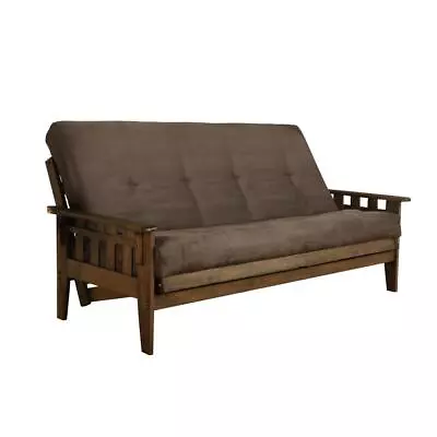 Tucson Frame-Rustic Walnut Finish-Suede Gray Mattress • $600.91