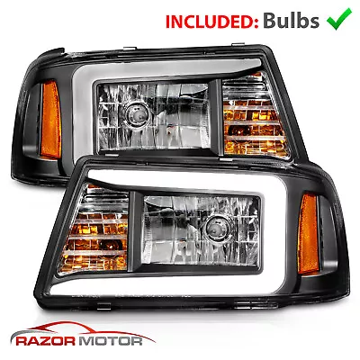 [LED Bar] 01-11 For Ford Ranger Pickup Truck LED Running Light Black Headlights • $182.66