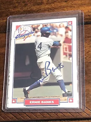 1993 Nabisco All Star Autographs Ernie Banks Chicago Cubs Signed Card Nm • $12.99