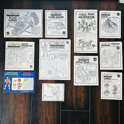 Vintage Mattel Masters Of The Universe Original Instruction Sheets • $15