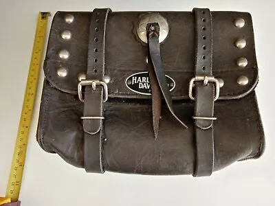 Vintage Harley Davidson Leather Saddle Bag • $62.16