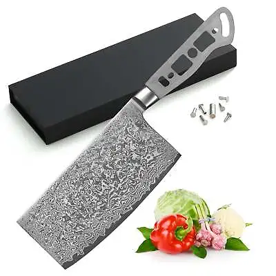 Aus-10 Damascus 6.5-in Chinese Cleaver Blank • $75.50