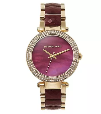 $114.99 • Buy Michael Kors MK6427 Parker Red Dial Chronograph Two Tone Bracelet Women's Watch
