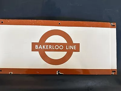 Vintage London Enamel Underground Mid-Century Tube Sign: BAKERLOO LINE • $375