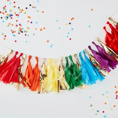 Tissue Paper Tassel Garland Bunting Wedding Baby Shower Party Hanging Decoration • £6.99