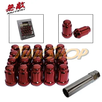 Muteki Close End Spline Tuner Lock Lug Nuts 12x1.5 1.5 Acorn Wheels Rims Red H • $47.95