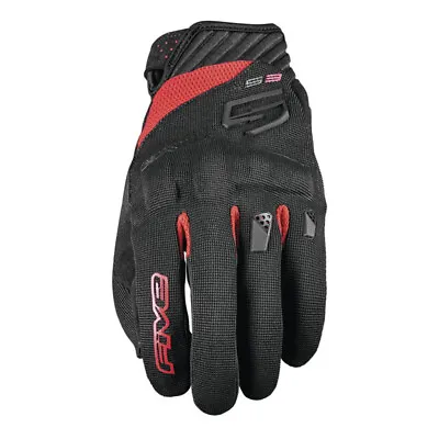 Five5 Gloves RS3 Evo Black And Red Motorcycle Gloves Men's Sizes SM - 3XL • $28.99