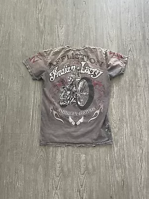 Affliction Indian Larry American Customs Shirt Biker Motorcycle Distressed Y2k • $45