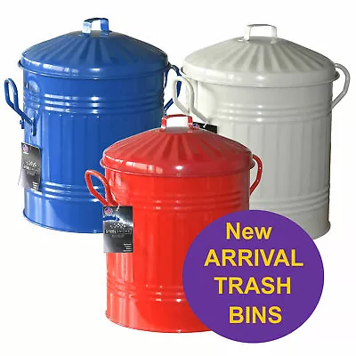 15 Litres Galvanised Mini Metal Bin Small Dustbin Rubbish Home Bathroom New • £19.99