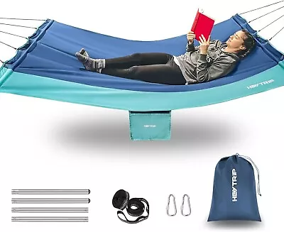 2 Person Hammock With Detachable Spreader Stainless Steel Bars450lb Heavy Duty • $67.99
