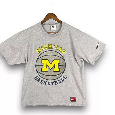 Vintage Nike University Of Michigan Basketball T Shirt Mens Medium Made In USA • $20.99