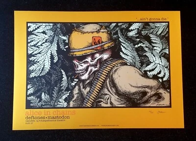 $425 • Buy DEFTONES,ALICE IN CHAINS & MASTODON Camden, NJ Concert Poster By JERMAINE ROGERS