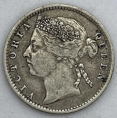 1896 Straits Settlements Queen Victoria 10 Cents - Silver Coin • $15