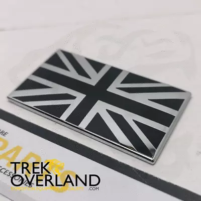 Black & Silver Metal Union Jack Self Adhesive Badge Land Rover Mini Etc DA7637 • £13.35