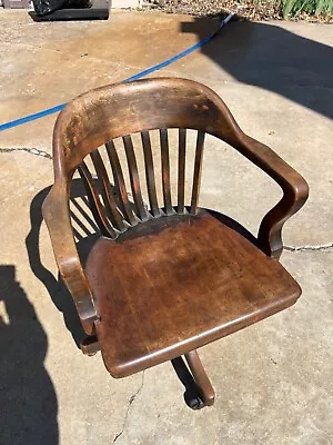 SIKES 1920 Office Arm Chair Oak Banker Lawyer NICE American Made Comfortable BUY • $325