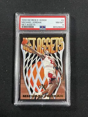 1996-97 SkyBox E-X2000 #8 Net Assets Michael Jordan PSA 8 NM-MT Chicago Bulls • $799.99