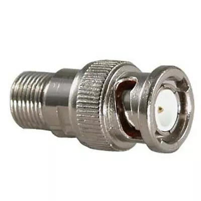 CCTV F Type Screw On Coaxial Cable Socket To BNC Male Plug Adapter [006062] • £2.62