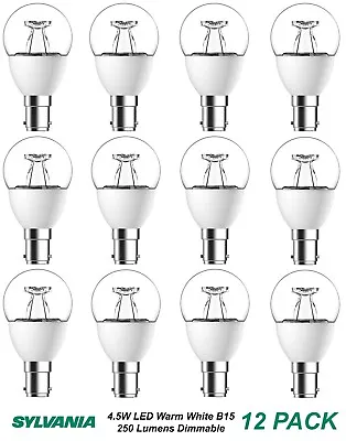 12 X 4W LED DIMMABLE Light Globes Lamps B15 Small Bayonet Fancy Round Warm • $47.25